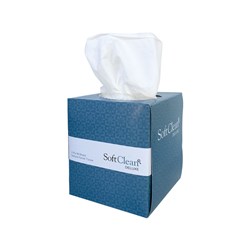 Soft Clean Deluxe Facial Tissue Cube 2 Ply White